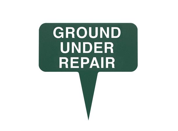 5" x 10" Double-Sided Green Line Sign Ground Under Repair SG08716